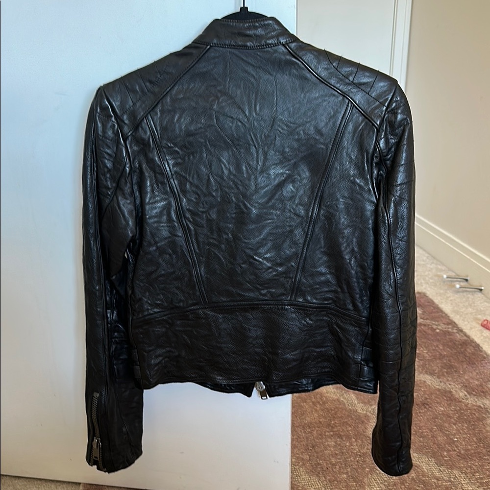 Polo Ralph Lauren Black Leather Moto Jacket | Real Cowhide | Women’s Size Small - Picture 11 of 13